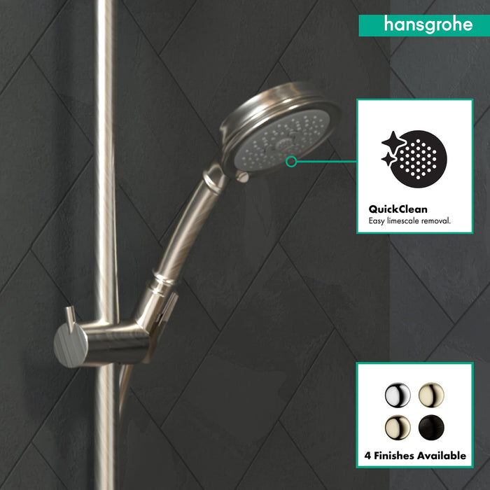 hansgrohe Croma 100 Classic Handshower 3-Jet, 2.5 GPM, brushed nickel - view 3