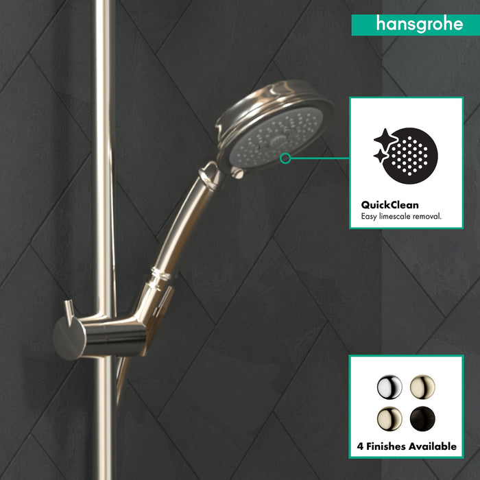 hansgrohe Croma 100 Classic Handshower 3-Jet, 2.5 GPM, polished nickel - view 3