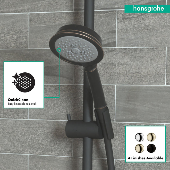 hansgrohe Croma 100 Classic Handshower 3-Jet, 2.5 GPM, rubbed bronze - view 3