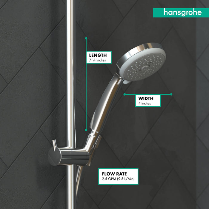 hansgrohe Croma 100 Handshower E 3-Jet, 2.5 GPM, chrome - view 3