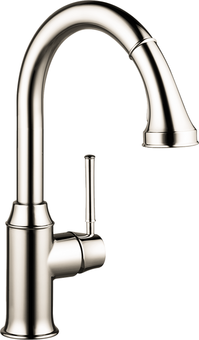 hansgrohe Talis C HighArc Kitchen Faucet, 2-Spray Pull-Down, 1.75 GPM, polished nickel