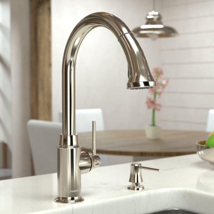 hansgrohe Talis C HighArc Kitchen Faucet, 2-Spray Pull-Down, 1.75 GPM, polished nickel - view 2