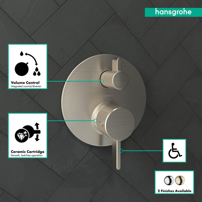 hansgrohe Ecostat Thermostatic Trim S with Volume Control