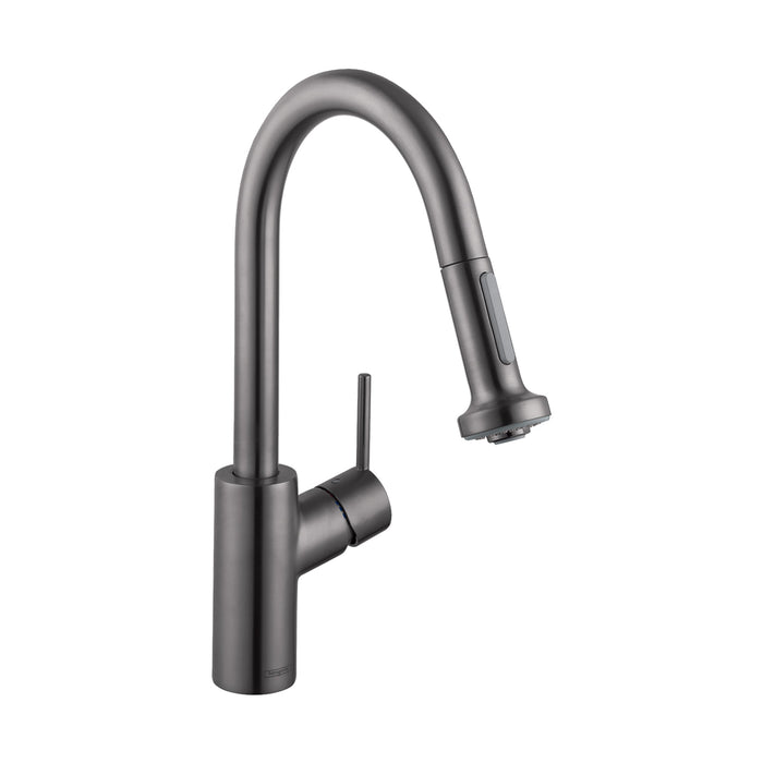 hansgrohe Talis S?? Prep Kitchen Faucet, 2-Spray Pull-Down, 1.75 GPM, brushed black chrome