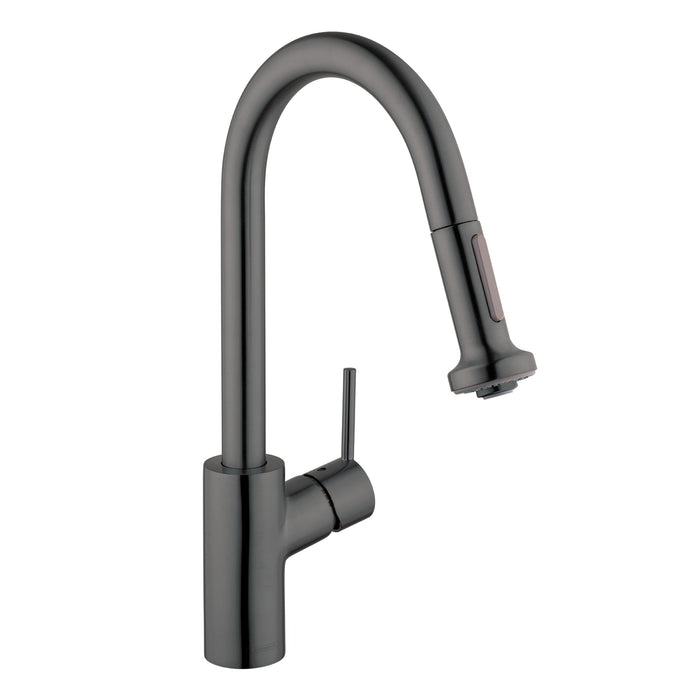 hansgrohe Talis S?? HighArc Kitchen Faucet, 2-Spray Pull-Down, 1.5 GPM, brushed black chrome