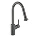 hansgrohe Talis S?? HighArc Kitchen Faucet, 2-Spray Pull-Down, 1.5 GPM, brushed black chrome