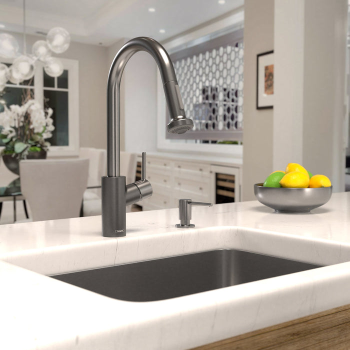 hansgrohe Talis S?? HighArc Kitchen Faucet, 2-Spray Pull-Down, 1.5 GPM, brushed black chrome - view 2