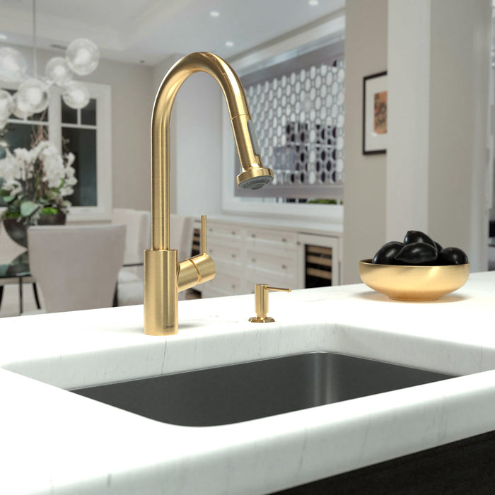 hansgrohe Talis S?? HighArc Kitchen Faucet, 2-Spray Pull-Down, 1.5 GPM, brushed gold optic - view 2
