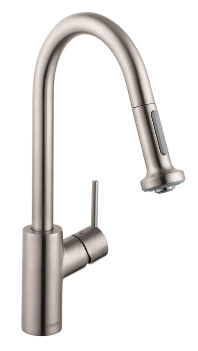hansgrohe Talis S?? HighArc Kitchen Faucet, 2-Spray Pull-Down, 1.5 GPM, stainless steel optic
