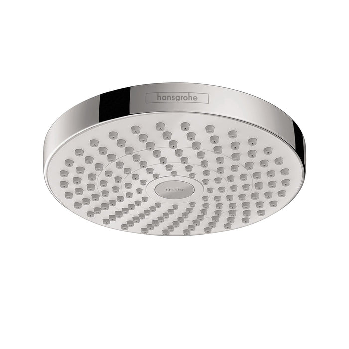 hansgrohe Croma Select S Showerhead 180 2-Jet, 1.8 GPM, white chrome