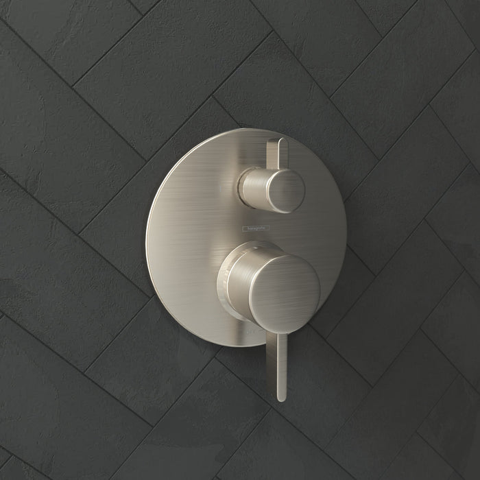 hansgrohe Ecostat Pressure Balance Trim S with Diverter, brushed nickel - view 2