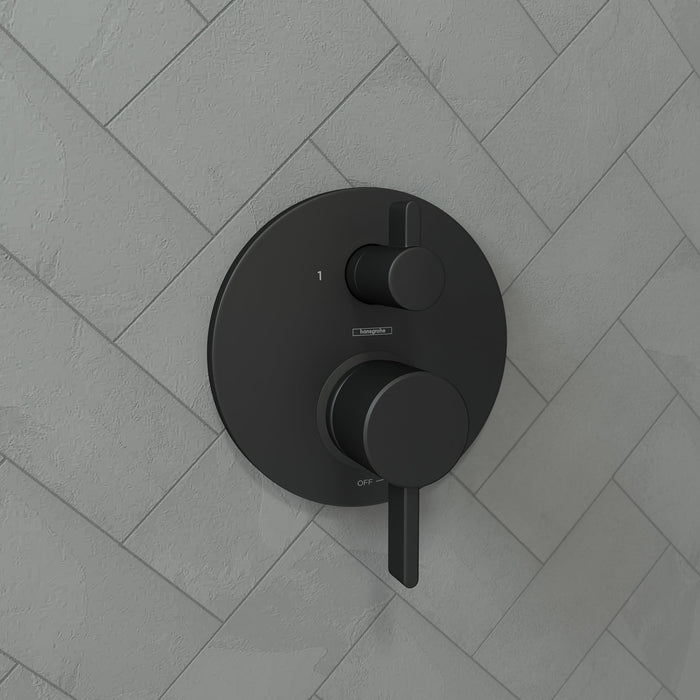 hansgrohe Ecostat Pressure Balance Trim S with Diverter, matte black - view 2