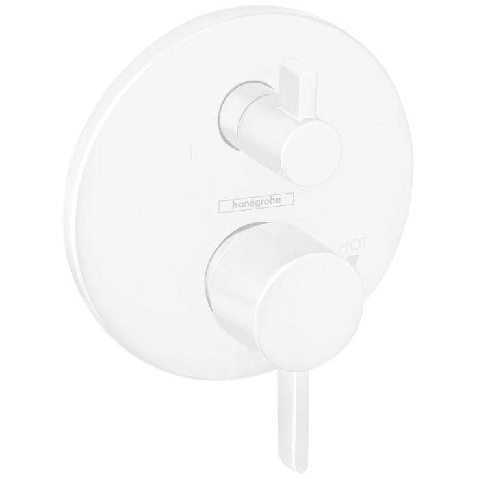 hansgrohe Ecostat Pressure Balance Trim S with Diverter, matte white