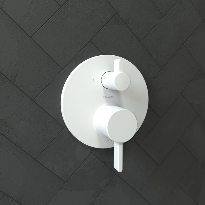 hansgrohe Ecostat Pressure Balance Trim S with Diverter, matte white - view 2
