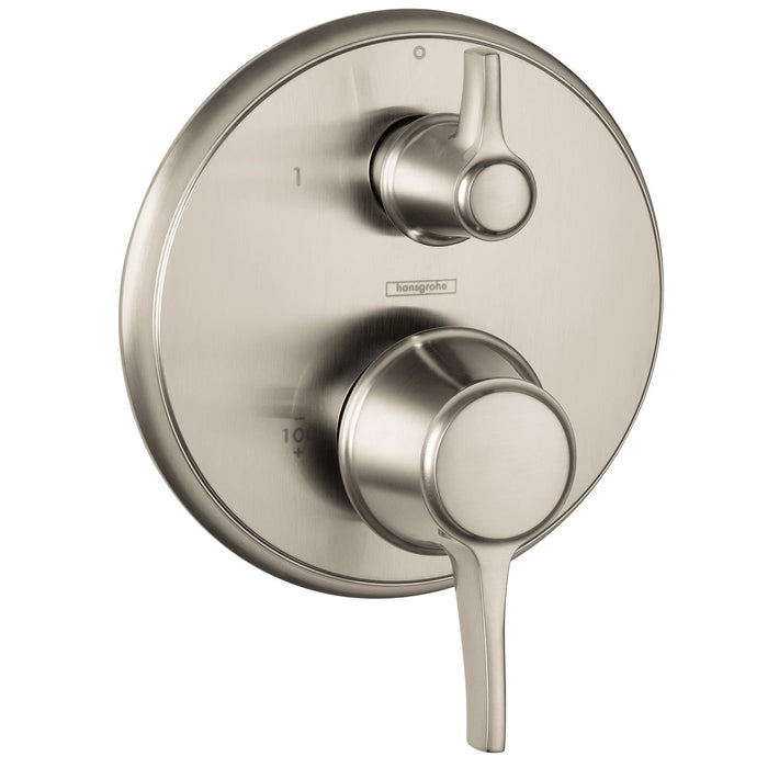 hansgrohe Ecostat Classic Pressure Balance Trim with Diverter, Round, brushed nickel
