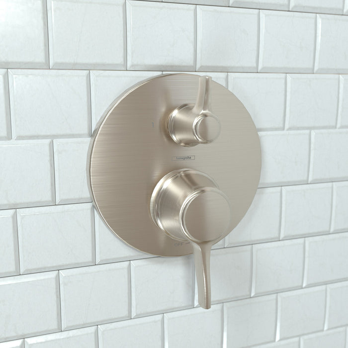 hansgrohe Ecostat Classic Pressure Balance Trim with Diverter, Round, brushed nickel - view 2