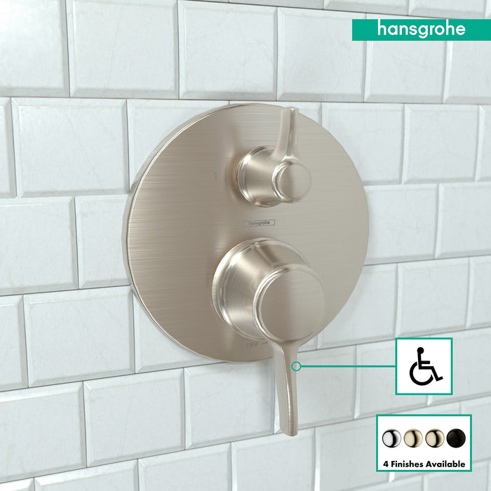 hansgrohe Ecostat Classic Pressure Balance Trim with Diverter, Round, brushed nickel - view 3