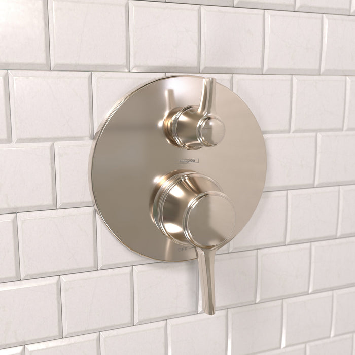 hansgrohe Ecostat Classic Pressure Balance Trim with Diverter, Round, polished nickel - view 2