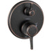 hansgrohe Ecostat Classic Pressure Balance Trim with Diverter, Round, rubbed bronze