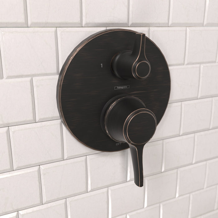 hansgrohe Ecostat Classic Pressure Balance Trim with Diverter, Round, rubbed bronze - view 2
