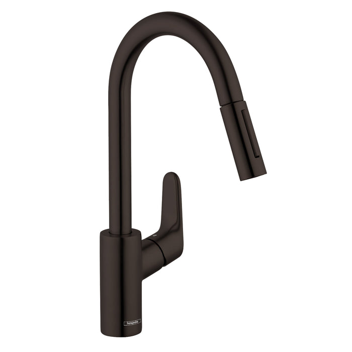hansgrohe Focus HighArc Kitchen Faucet, 2-Spray Pull-Down, 1.75 GPM, matte black