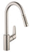 hansgrohe Focus HighArc Kitchen Faucet, 2-Spray Pull-Down, 1.75 GPM, stainless steel optic