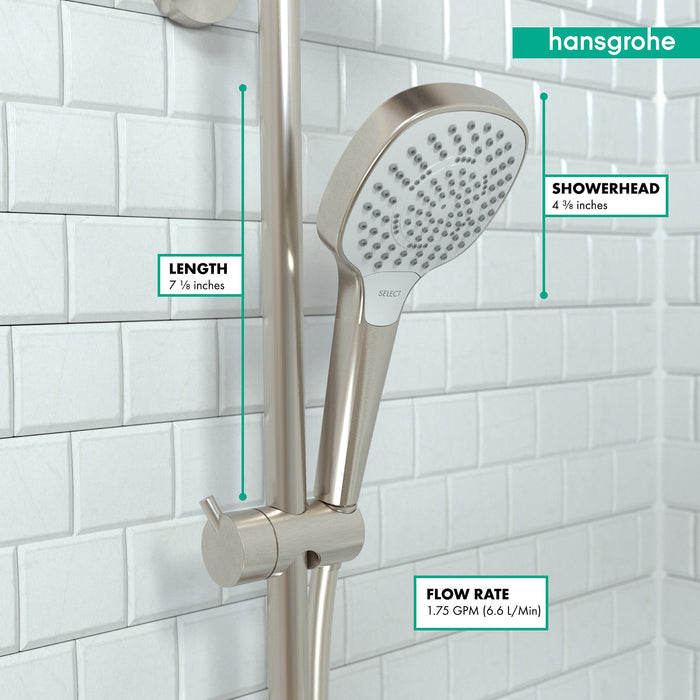 hansgrohe Croma Select E Handshower 110 3-Jet, 1.75 GPM, brushed nickel - view 4
