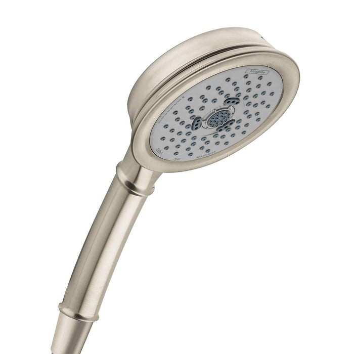 hansgrohe Croma 100 Classic Handshower 3-Jet, 1.8 GPM, brushed nickel