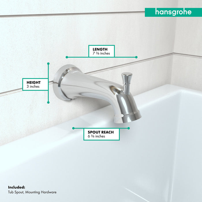 hansgrohe Joleena Tub Spout with Diverter, chrome - view 4