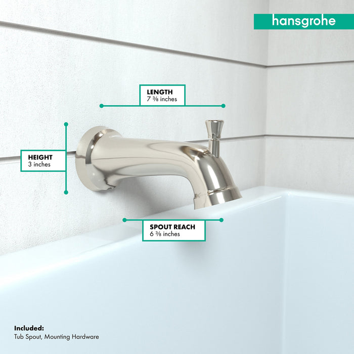 hansgrohe Joleena Tub Spout with Diverter, polished nickel - view 4