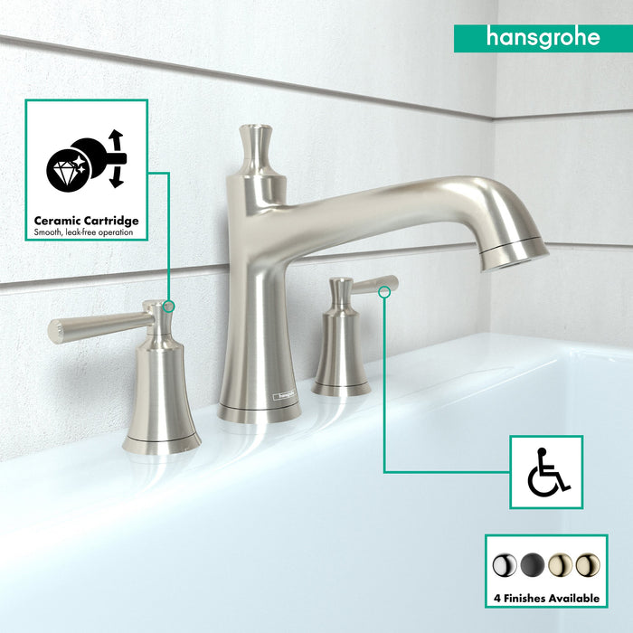 hansgrohe Joleena 3-Hole Roman Tub Set Trim, brushed nickel - view 3