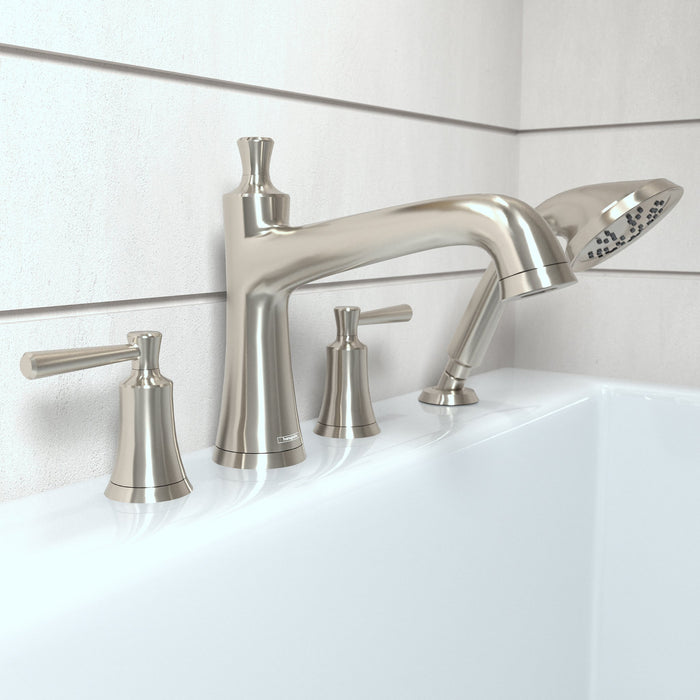 hansgrohe Joleena 4-Hole Roman Tub Set Trim with 1.75 GPM Handshower, brushed nickel - view 2