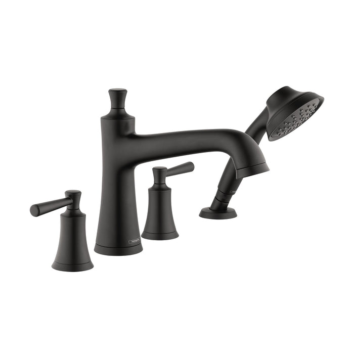hansgrohe Joleena 4-Hole Roman Tub Set Trim with 1.75 GPM Handshower, matte black
