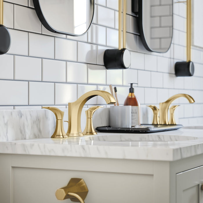 hansgrohe Locarno Widespread Faucet 110 with pop-up drain, 1.2 GPM, brushed gold optic - view 2