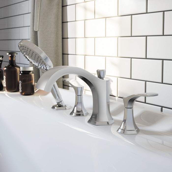 hansgrohe Locarno 4-Hole Roman Tub Set Trim with 1.75 GPM Handshower, brushed nickel - view 2