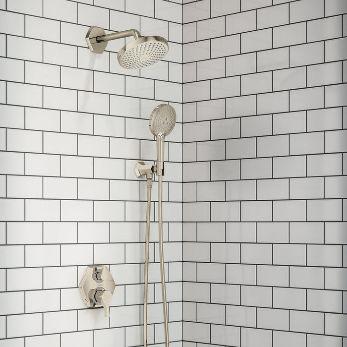 hansgrohe Locarno Thermostatic Trim with Volume Control and Diverter, polished nickel - view 2