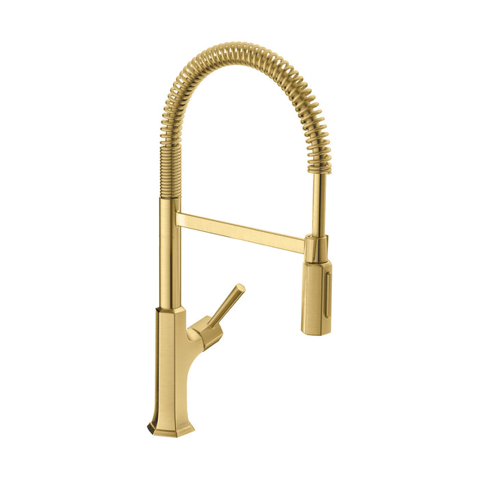 hansgrohe Locarno Semi-Pro Kitchen Faucet, 2-Spray, 1.75 GPM, brushed gold optic