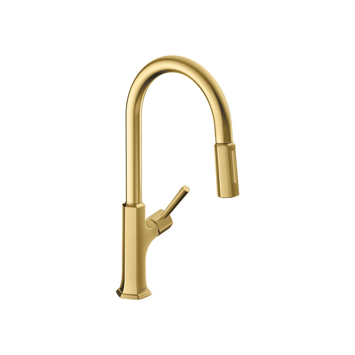 hansgrohe Locarno HighArc Kitchen Faucet, 2-Spray Pull-Down, 1.75 GPM, brushed gold optic