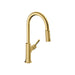 hansgrohe Locarno HighArc Kitchen Faucet, 2-Spray Pull-Down, 1.75 GPM, brushed gold optic