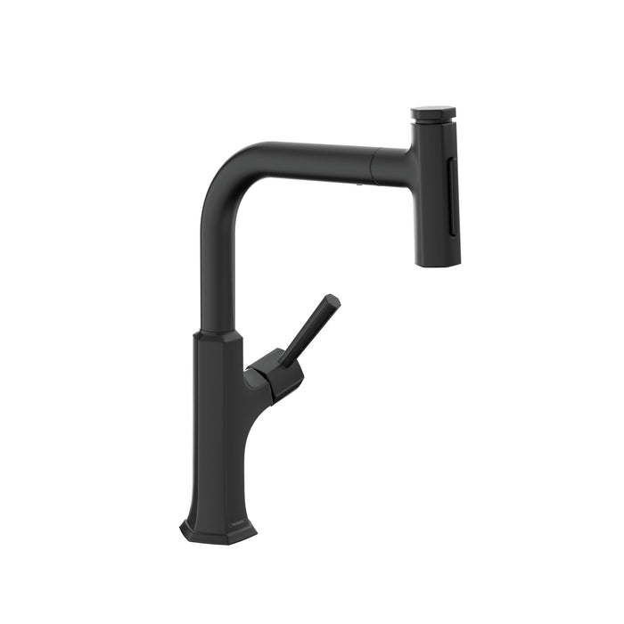 hansgrohe Locarno HighArc Kitchen Faucet, 2-Spray Pull-Out, 1.75 GPM, matte black