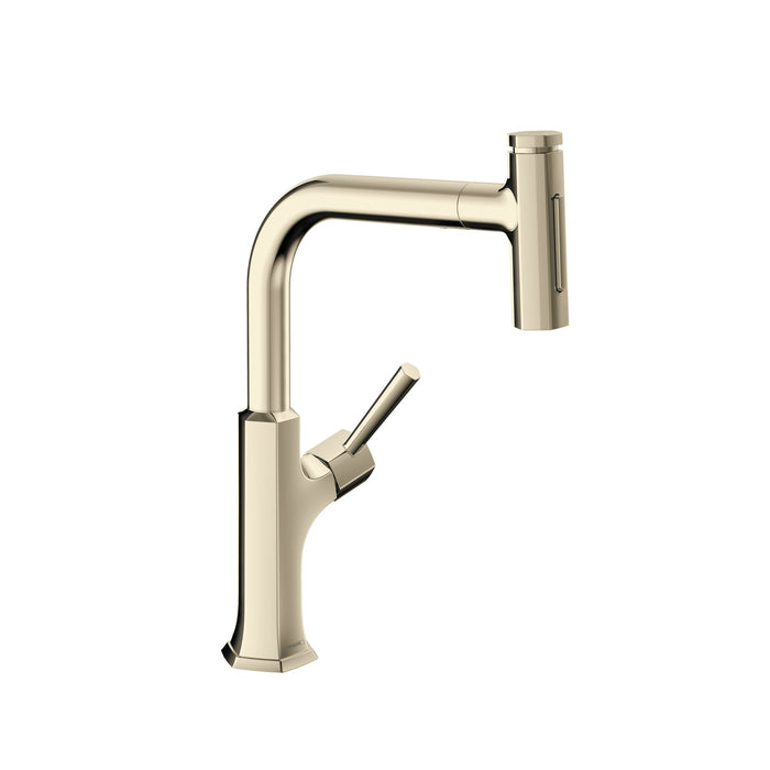 hansgrohe Locarno HighArc Kitchen Faucet, 2-Spray Pull-Out, 1.75 GPM, polished nickel