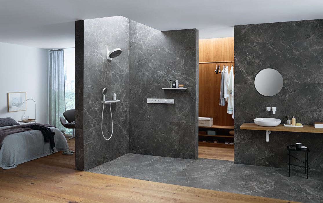 hansgrohe Rainfinity Showerhead 250 3-Jet, 2.5 GPM with RainSelect Thermostatic Trim for 4 Functions
