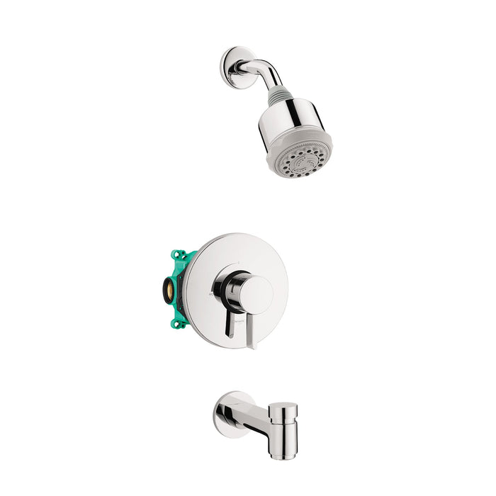 hansgrohe Clubmaster Pressure Balance Tub/Shower Set with Rough, 2.5 GPM, chrome