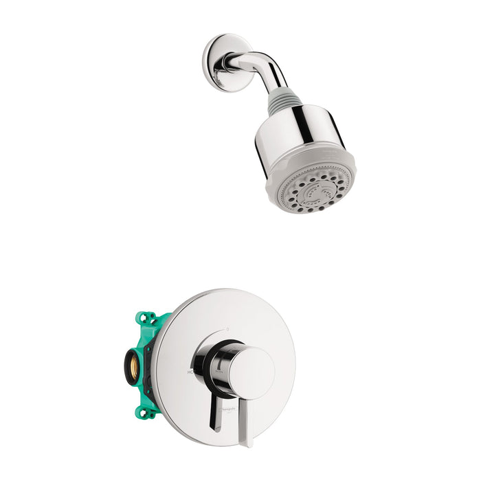 hansgrohe Clubmaster Pressure Balance Shower Set with Rough, 2.5 GPM, chrome