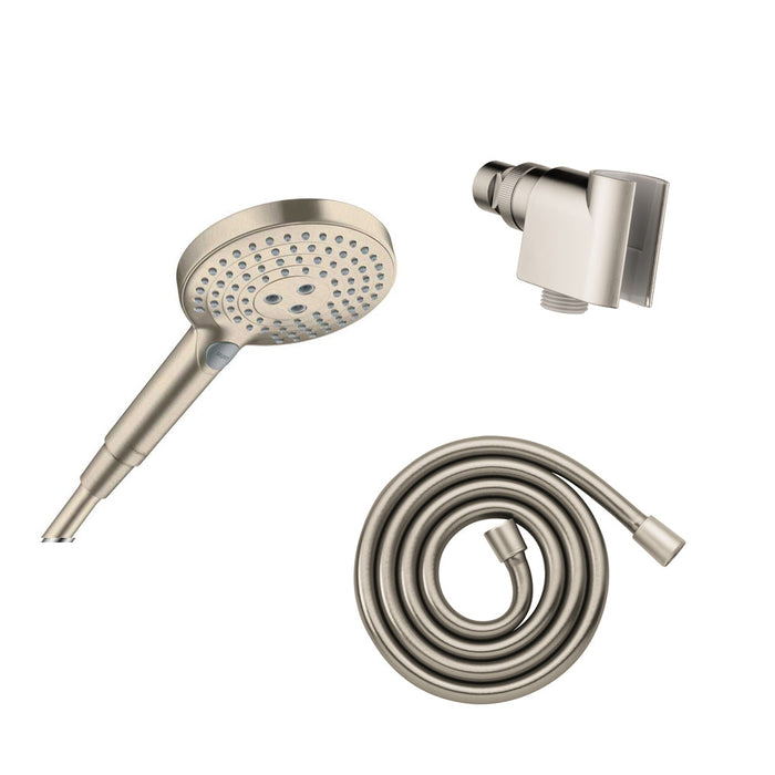 hansgrohe Raindance Select S Handshower Set 120 3-Jet PowderRain, 2.5 GPM, brushed nickel