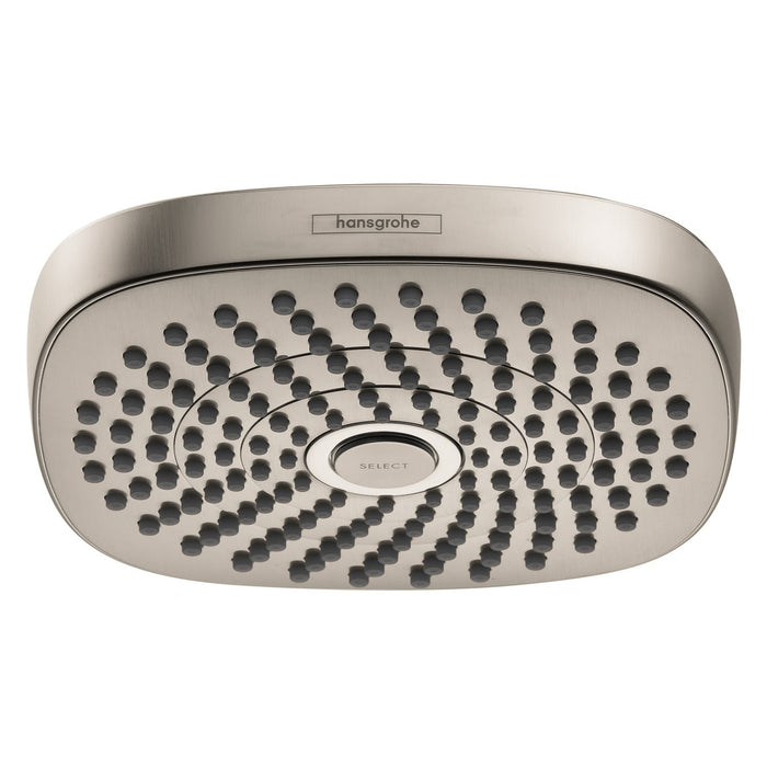 hansgrohe Croma Select E Showerhead 180 2-Jet, 2.5 GPM, brushed nickel