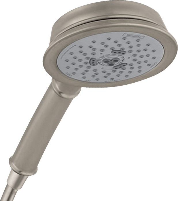 hansgrohe Croma 100 Classic Handshower 3-Jet, 1.5 GPM, brushed nickel