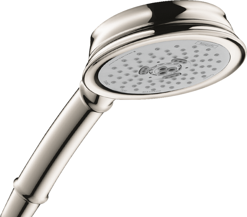 hansgrohe Croma 100 Classic Handshower 3-Jet, 1.5 GPM, polished nickel