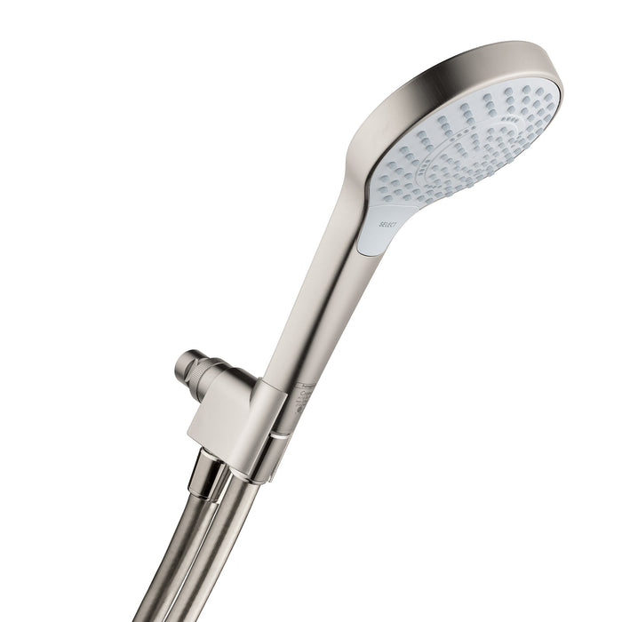 hansgrohe Croma Select S Handshower Set 110 3-Jet, 2.5 GPM, brushed nickel