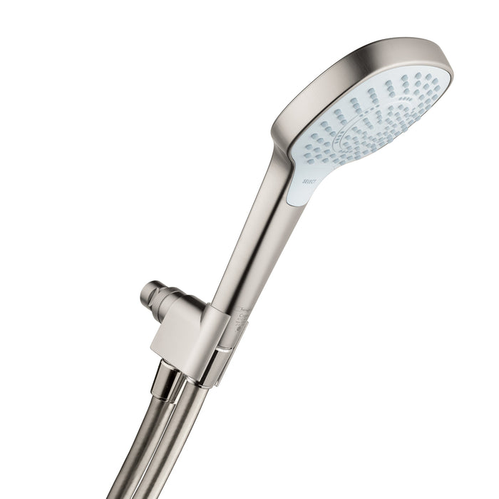hansgrohe Croma Select E Handshower Set 110 3-Jet, 2.5 GPM, brushed nickel